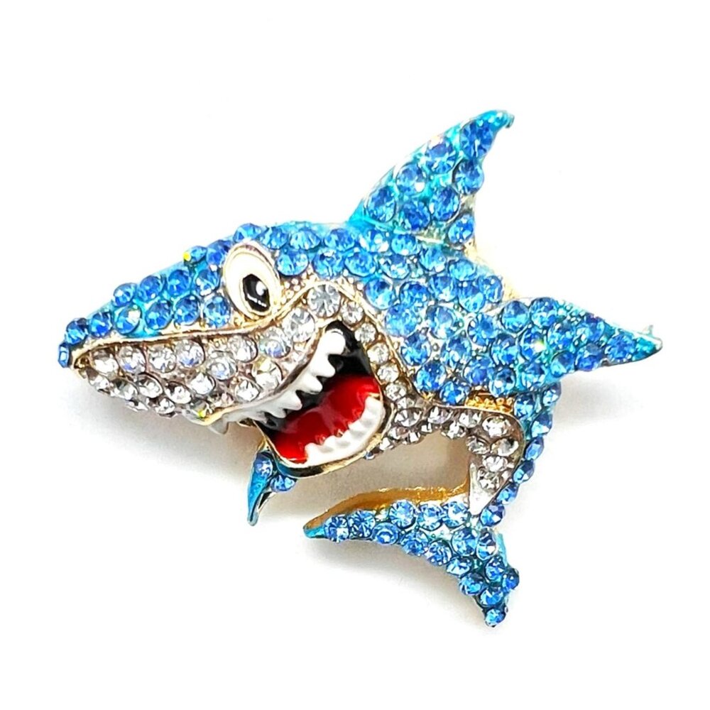 Blue SHARK Brooch & Pendant